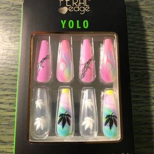 Feral Edge Press-on Glue-on Long Coffin Nails 24pcs